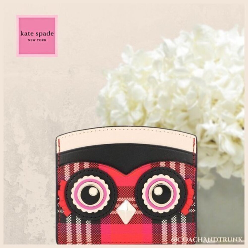 KATE SPADE Blinx Owl Plaid Card Holder